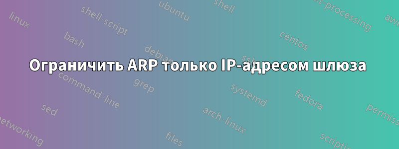 Ограничить ARP только IP-адресом шлюза