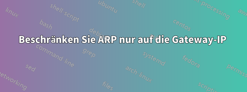 Beschränken Sie ARP nur auf die Gateway-IP