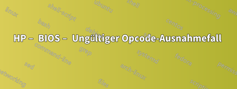 HP – BIOS – Ungültiger Opcode-Ausnahmefall