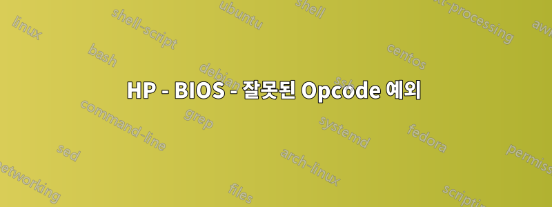 HP - BIOS - 잘못된 Opcode 예외