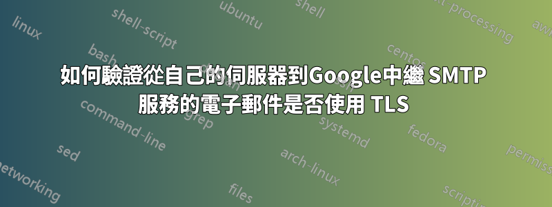 如何驗證從自己的伺服器到Google中繼 SMTP 服務的電子郵件是否使用 TLS