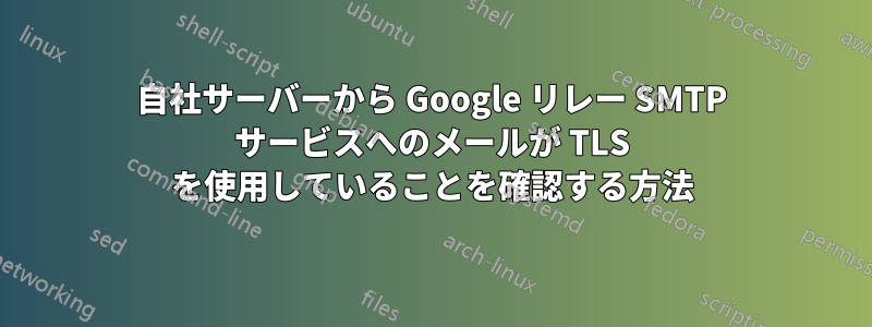 自社サーバーから Google リレー SMTP サービスへのメールが TLS を使用していることを確認する方法