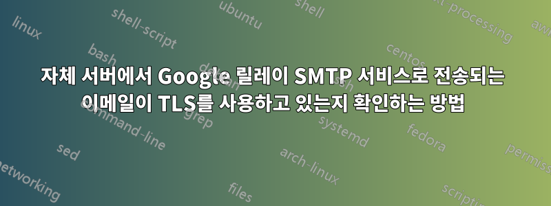 자체 서버에서 Google 릴레이 SMTP 서비스로 전송되는 이메일이 TLS를 사용하고 있는지 확인하는 방법