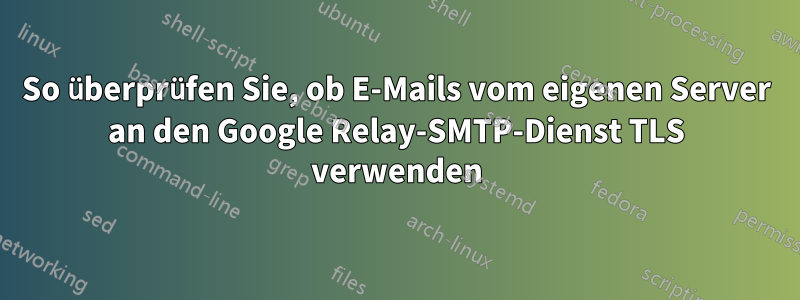 So überprüfen Sie, ob E-Mails vom eigenen Server an den Google Relay-SMTP-Dienst TLS verwenden