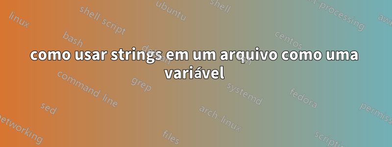 como usar strings em um arquivo como uma variável