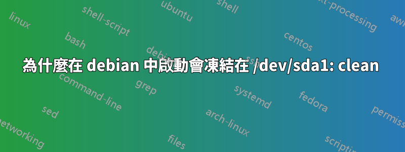 為什麼在 debian 中啟動會凍結在 /dev/sda1: clean