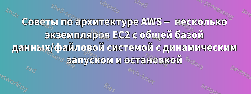 Советы по архитектуре AWS — несколько экземпляров EC2 с общей базой данных/файловой системой с динамическим запуском и остановкой