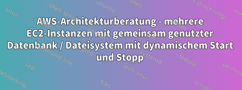 AWS-Architekturberatung - mehrere EC2-Instanzen mit gemeinsam genutzter Datenbank / Dateisystem mit dynamischem Start und Stopp