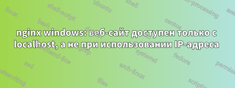 nginx windows: веб-сайт доступен только с localhost, а не при использовании IP-адреса