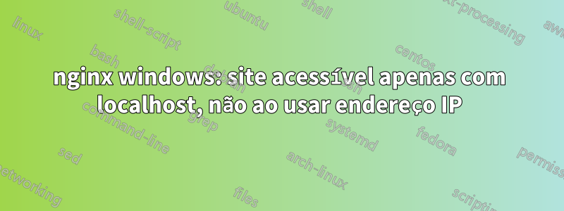 nginx windows: site acessível apenas com localhost, não ao usar endereço IP