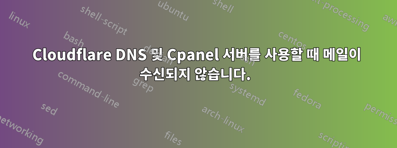 Cloudflare DNS 및 Cpanel 서버를 사용할 때 메일이 수신되지 않습니다. 