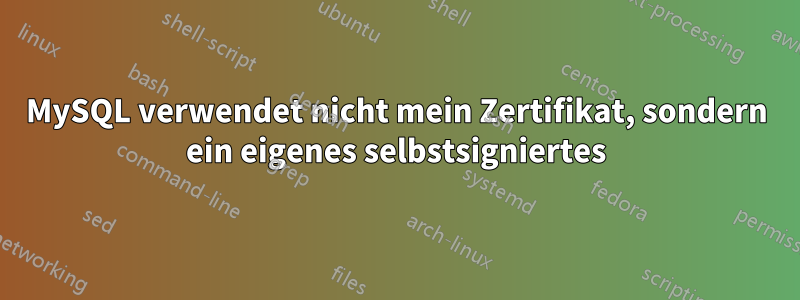 MySQL verwendet nicht mein Zertifikat, sondern ein eigenes selbstsigniertes