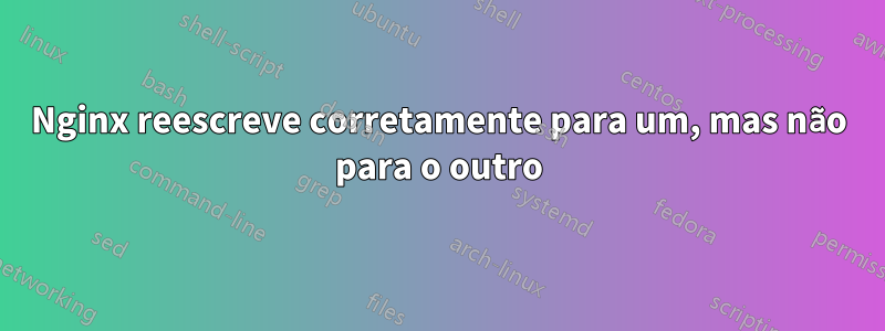 Nginx reescreve corretamente para um, mas não para o outro