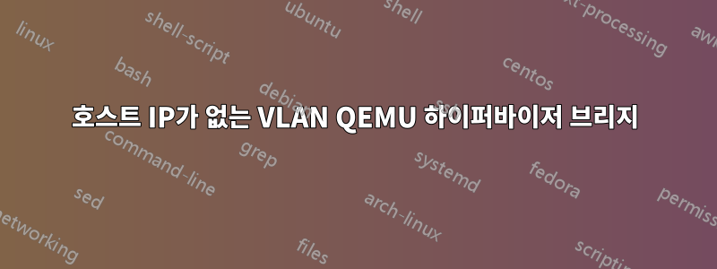 호스트 IP가 없는 VLAN QEMU 하이퍼바이저 브리지