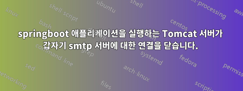 springboot 애플리케이션을 실행하는 Tomcat 서버가 갑자기 smtp 서버에 대한 연결을 닫습니다.