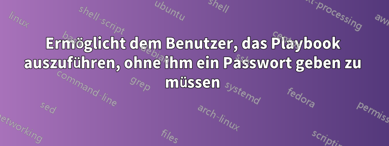 Ermöglicht dem Benutzer, das Playbook auszuführen, ohne ihm ein Passwort geben zu müssen