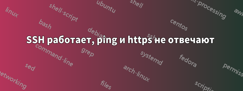 SSH работает, ping и https не отвечают