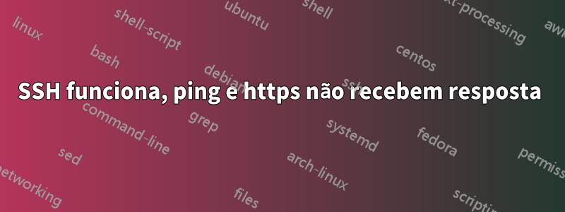 SSH funciona, ping e https não recebem resposta