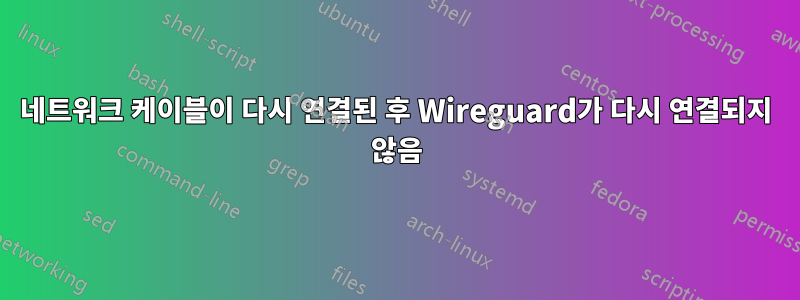 네트워크 케이블이 다시 연결된 후 Wireguard가 다시 연결되지 않음