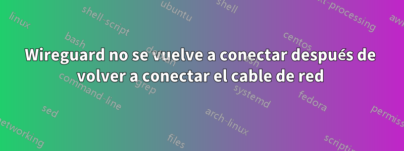 Wireguard no se vuelve a conectar después de volver a conectar el cable de red