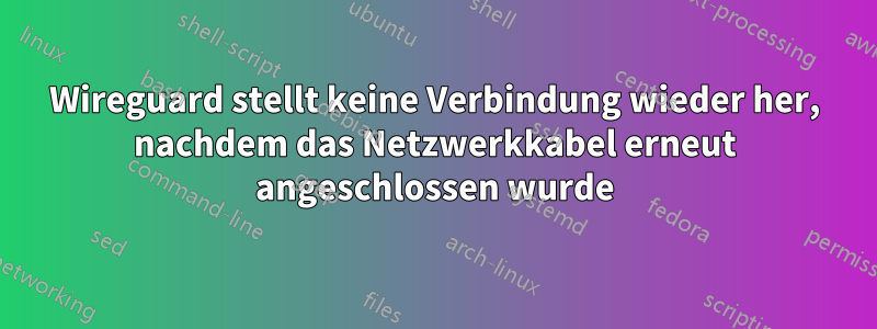 Wireguard stellt keine Verbindung wieder her, nachdem das Netzwerkkabel erneut angeschlossen wurde