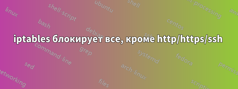 iptables блокирует все, кроме http/https/ssh