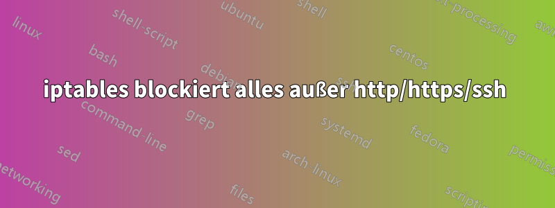 iptables blockiert alles außer http/https/ssh