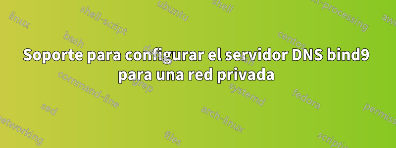 Soporte para configurar el servidor DNS bind9 para una red privada