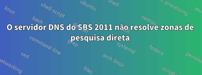 O servidor DNS do SBS 2011 não resolve zonas de pesquisa direta