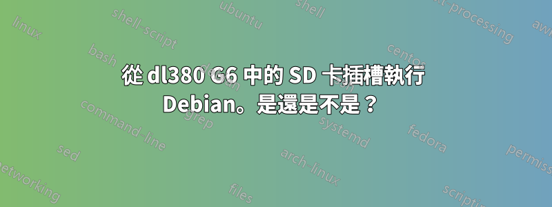 從 dl380 G6 中的 SD 卡插槽執行 Debian。是還是不是？ 