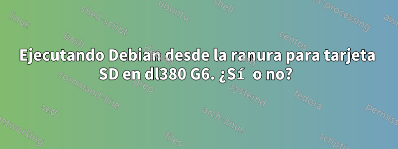 Ejecutando Debian desde la ranura para tarjeta SD en dl380 G6. ¿Sí o no? 