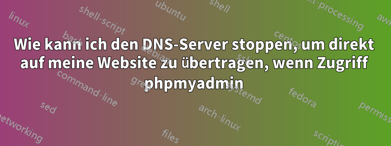 Wie kann ich den DNS-Server stoppen, um direkt auf meine Website zu übertragen, wenn Zugriff phpmyadmin