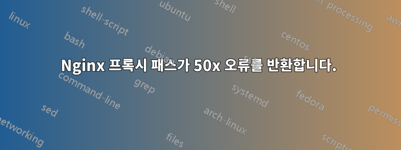 Nginx 프록시 패스가 50x 오류를 반환합니다.