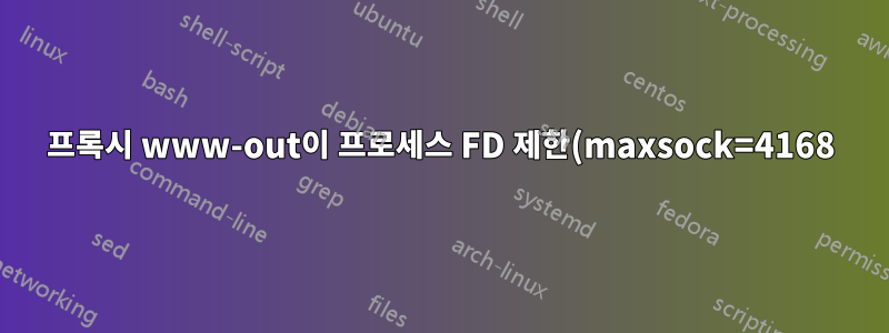 프록시 www-out이 프로세스 FD 제한(maxsock=4168)에 도달했습니다. 'ulimit-n'을 확인하고 다시 시작하십시오.
