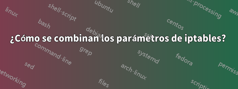 ¿Cómo se combinan los parámetros de iptables?