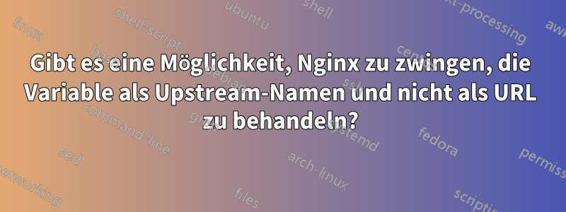 Gibt es eine Möglichkeit, Nginx zu zwingen, die Variable als Upstream-Namen und nicht als URL zu behandeln?