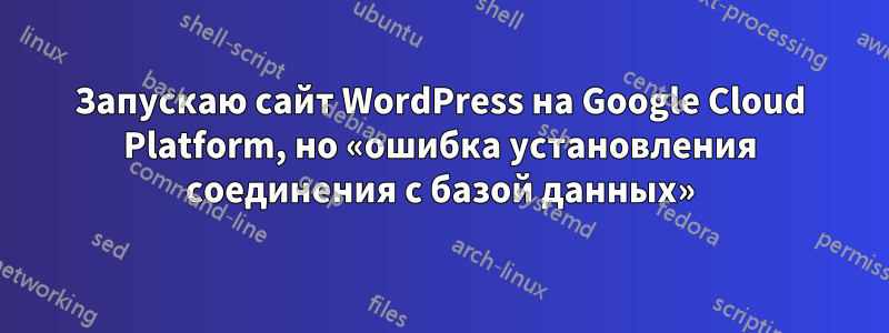 Запускаю сайт WordPress на Google Cloud Platform, но «ошибка установления соединения с базой данных»