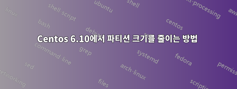 Centos 6.10에서 파티션 크기를 줄이는 방법