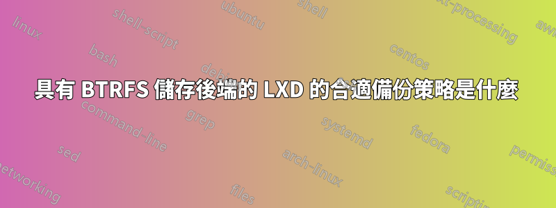 具有 BTRFS 儲存後端的 LXD 的合適備份策略是什麼