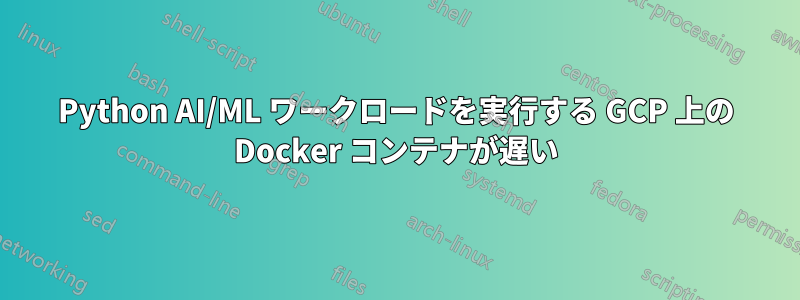 Python AI/ML ワークロードを実行する GCP 上の Docker コンテナが遅い