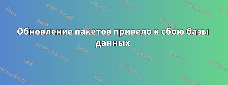 Обновление пакетов привело к сбою базы данных