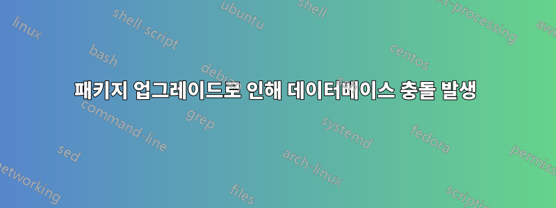 패키지 업그레이드로 인해 데이터베이스 충돌 발생