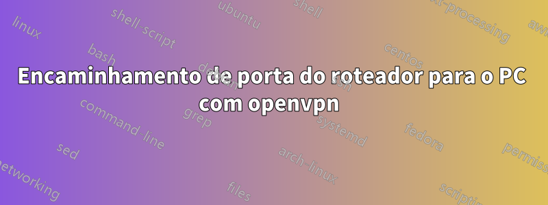 Encaminhamento de porta do roteador para o PC com openvpn 