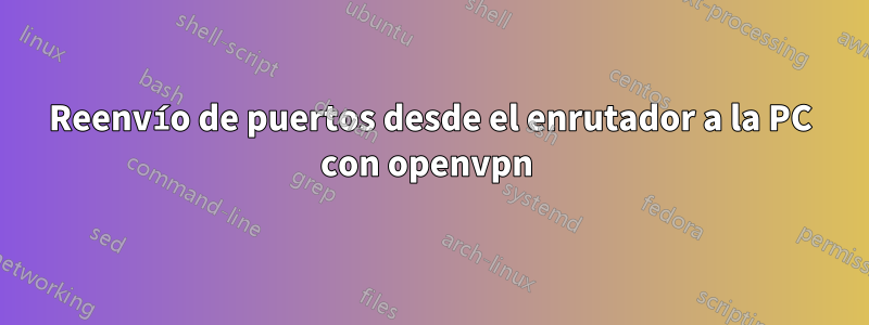 Reenvío de puertos desde el enrutador a la PC con openvpn 