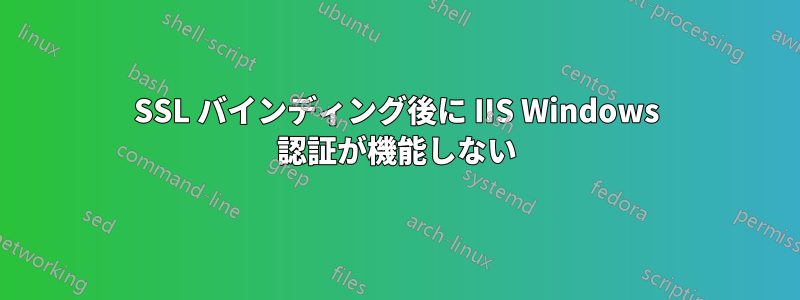 SSL バインディング後に IIS Windows 認証が機能しない