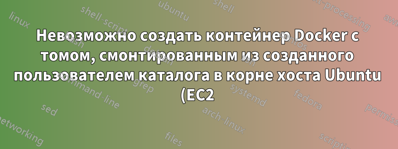 Невозможно создать контейнер Docker с томом, смонтированным из созданного пользователем каталога в корне хоста Ubuntu (EC2)