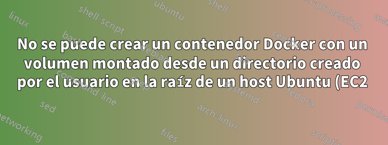 No se puede crear un contenedor Docker con un volumen montado desde un directorio creado por el usuario en la raíz de un host Ubuntu (EC2)