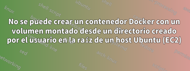 No se puede crear un contenedor Docker con un volumen montado desde un directorio creado por el usuario en la raíz de un host Ubuntu (EC2)