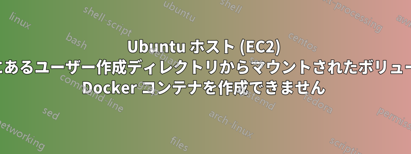 Ubuntu ホスト (EC2) のルートにあるユーザー作成ディレクトリからマウントされたボリュームを持つ Docker コンテナを作成できません