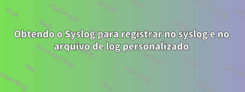 Obtendo o Syslog para registrar no syslog e no arquivo de log personalizado